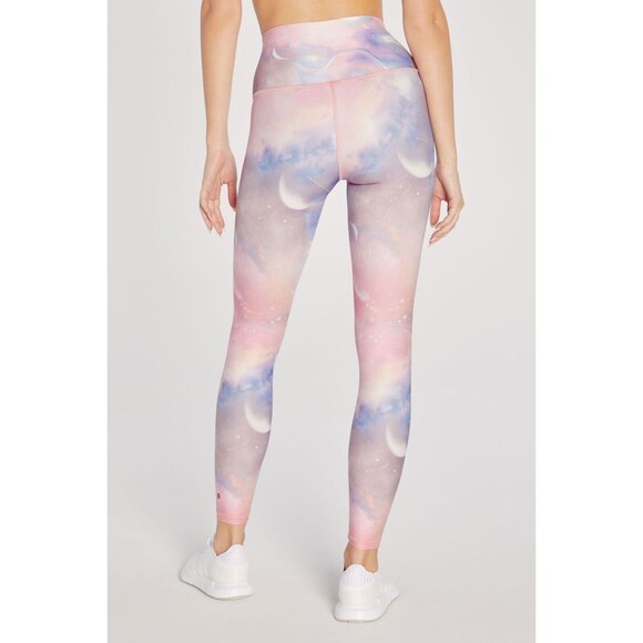 Wildfox 7/8 Leggings Womens Large Cosmic Pink High Rise Activewear Gym Celestial - Picture 3 of 11